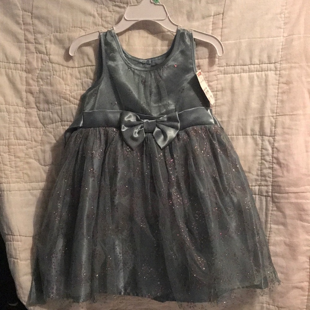 Zunie Teal Dress with purple sparkles size 2t